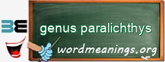 WordMeaning blackboard for genus paralichthys